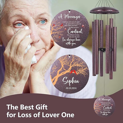 ASTARIN Outside Wind Chimes for Loss of Loved one, Personalized Sympathy Gift for Loss Mother/Father, Windchimes Outdoors Condolences Gift for Women/Men, Garden Decoration, 32 inch
