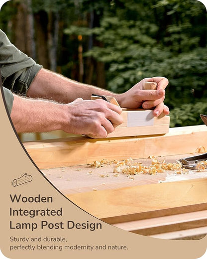 EDISHINE Floor Lamps for Living Room, Upgraded Dual-Sided Lighting, Wooden Corner Floor Lamp, LED Corner Lamp with Remote/Foot Control, 7CCT & Dimmable Standing Lamp for Bedroom, Office, Dark Walnut