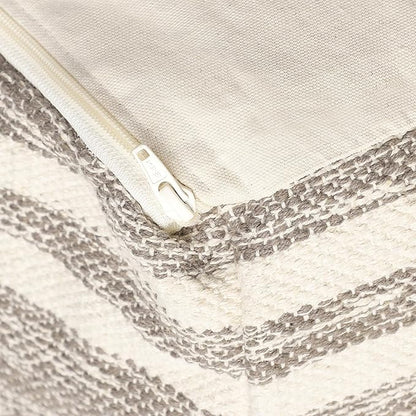 REDEARTH · Tufted Pouf Ottoman with Filler Textured Storage Cube Bean Bag Pouffe Footrest for Living Room, Bedroom, Nursery, Kidsroom; 100% Cotton (17.5"X17.5"X17.5", Melange Delight Taupe)