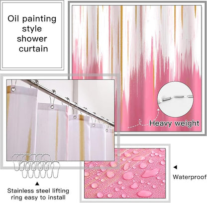 32PCS Bathroom Sets with Shower Curtain and Rugs-Grey Bathroom Accessories,Non Slip Bathroom Rugs Set with Toilet Lid Cover, Waterproof Shower Curtain, 3PC Soap Dispenser with Trash Can