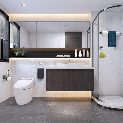 4-Piece Bathroom Hardware Set Chrome Bath Towel Bar Holder Sets Wall Mounted Stainless Steel Square Bathroom Accessory Kit, Polished Chrome 23.6 Inch