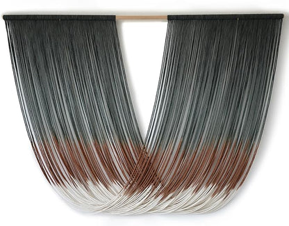 Macrame Wall Hanging Dip-Dye Green Boho Wall Decor Chic Fiber Yarn Wall Art Craftsmanship Bedroom Livingroom Nursery Apartment Home Decor 57" W x 35" L