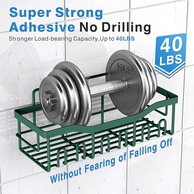 5-Pack Rustproof Stainless Steel Shower Caddy – No Drill Adhesive Bathroom Organizer with Large Capacity, Spacious Shower Shelves for Inside Shower, Kitchen & Home Decor Storage-XL Size