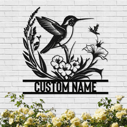 Personalized Metal Signs | Bird Metal Wall Art | Metal Name Sign Birds Welcome Plaque | Custom Garden Sign Yard Signs | Personalized Wedding Gifts | Housewarming Decor Indoor Outdoor
