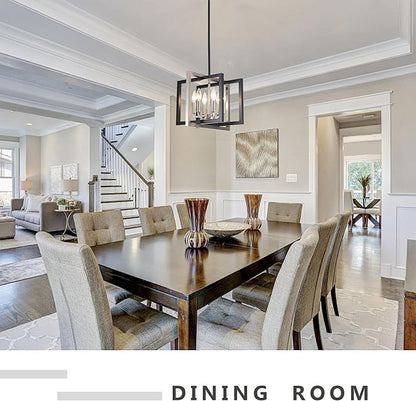 ANKYLHUA Black Nickel Chandelier,6-Lights Ceiling Light Fixture E12,Adjustable Hight Pendant Lights Kitchen Island,Chandeliers for Dining Room Bedroom,Entryway,Foyer