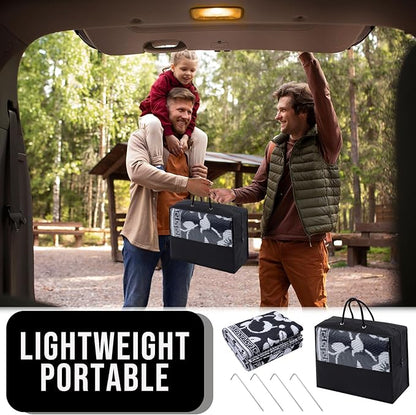 OLANLY Waterproof Outdoor Rug 6x9 ft, Outdoor Plastic Straw Rug with Flower Pattern, Reversible RV Mat for Patio, Camping, Balcony, Deck, Backyard, Black & White