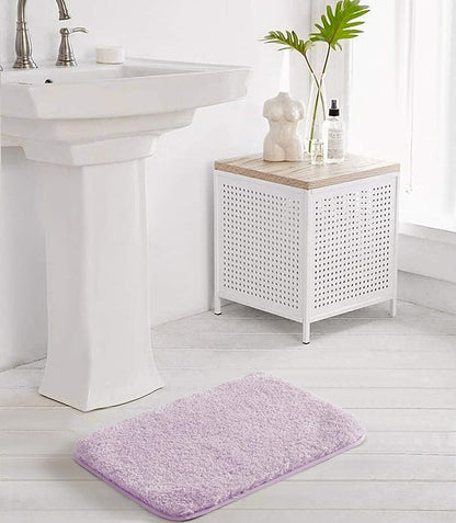 Suchtale Non Slip Shaggy Microfiber Bath Mat (16 x 24, Lavender) Absorbent, Plush, Thick, Machine Washable