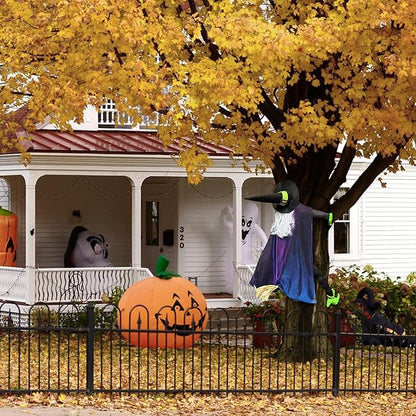 POPGIFTU 64" Large Crashing Witch into Tree Halloween Outdoor Decoration – Funny Flying Witch Yard Prop for Porch, Garden & Lawn, Weather-Resistant Halloween Decor