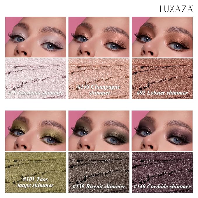 6PCS Cream Eyeshadow Stick Makeup Sets, Metallic And Matte Shimmer Eye Shadow Eye Brightener Stick Pencil Crayon, B04-Champagne Pink