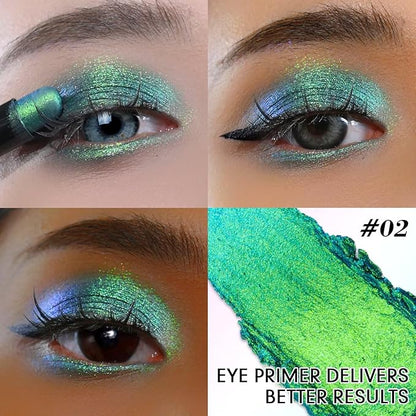 CHARMACY New Magic Eyeshadow Stick, Creamy Eye Shadow Stick, Dynamic Light color Change, Metallic Shimmer Eyeshadow, Long-Lasting Water-Resistant Formula, High Pigmented, Built-in Smudger #02