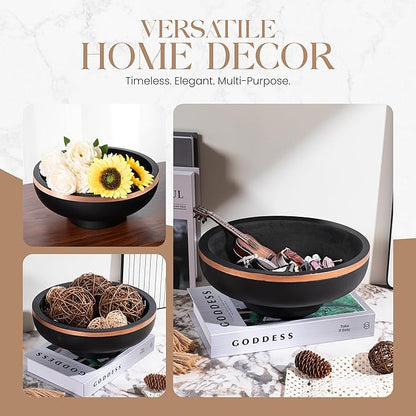 Concrete Fruit Bowl for Kitchen Counter - Large Decorative Bowls for Home Decor - Modern Key Bowl for Entryway Table - Hand-Poured Pedestal Bowl for Keys