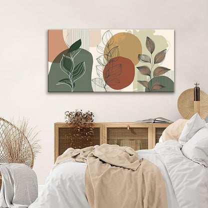 Tsomzxng Abstract Boho Wall Art Century Modern Canvas Art Wall Decor Artwork Abstract Wall Decor Modern Minimalist Canvas Painting Prints Wall Picture For Bedroom Bathroom Office Wall Artwork 20"X40"