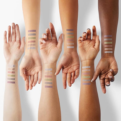 6PCS Cream Eyeshadow Stick Makeup Sets, Metallic And Matte Shimmer Eye Shadow Eye Brightener Stick Pencil Crayon, B04-Champagne Pink