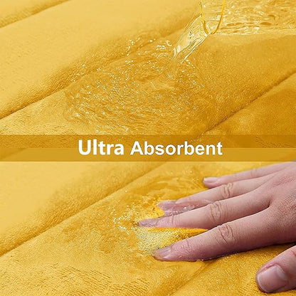 Buganda Memory Foam Bath Mat, 70" x 24", Ultra Soft and Non-Slip Bathroom Rugs, Water Absorbent and Machine Washable Bath Rug Runner for Bathroom, Shower, and Tub, Yellow