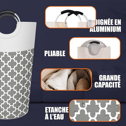 Caroeas 90L Light Laundry Basket (13 Colors), Waterproof Laundry Hamper, Laundry Bag with Padded Handles, Clothes Hamper, Collapsible Laundry Basket Easy Storage