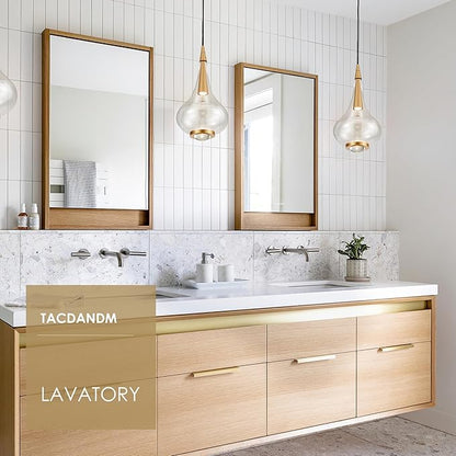 1-Light Teardrop Pendant Light, Brass Gold Ceiling Hanging Light Fxitures, LED Light Fixtures Ceiling Glass Pendant Lighting for Kitchen Island Dining Room Bar