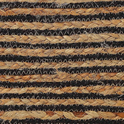 REDEARTH · Cube Pouf Foot Stool Ottoman - Jute Braided Pouffe Poof Accent Sitting Footrest for The Living Room, Bedroom, Nursery, Patio, Lounge 50% Jute 50% Cotton (14.5”x14.5”x16”; Natural Black)