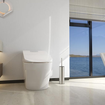 BGL Toilet Brush and Holder,Stainless Steel Toilet Brushes for Bathroom with Holder, Toilet Bowl Brush and HolderBrushed Nickel