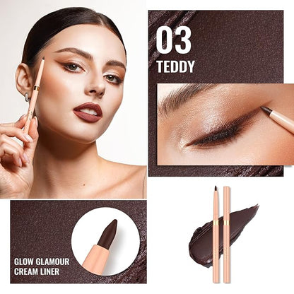 Oulac Waterproof Eyeliner Pencil Set - Smooth and Creamy, Retractable Eye Makeup for Precision Application, Vegan & Cruelty-Free