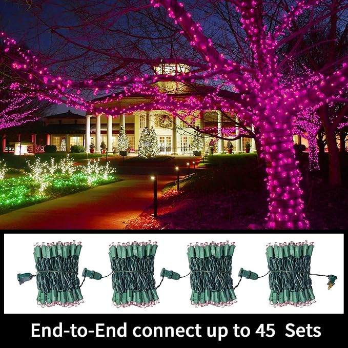 100 Count Pink - 21.6FT LED String Lights, Mini LED Lights for Indoor/Outdoor Home Holiday Party Wedding Independence Day Decoration