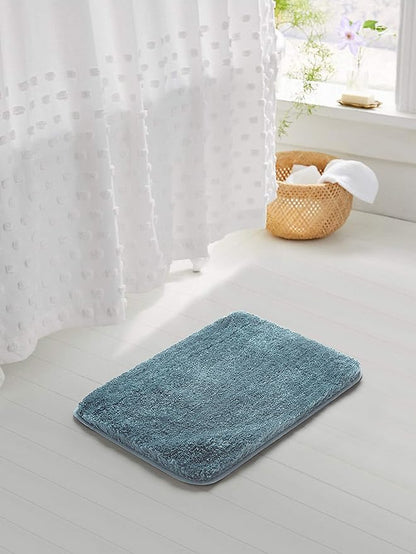 Suchtale Non Slip Bath Mat (20 x 32, Slate) Water Absorbent Soft Microfiber Shaggy Bathroom Rug Machine Washable Thick Plush Shower Mat