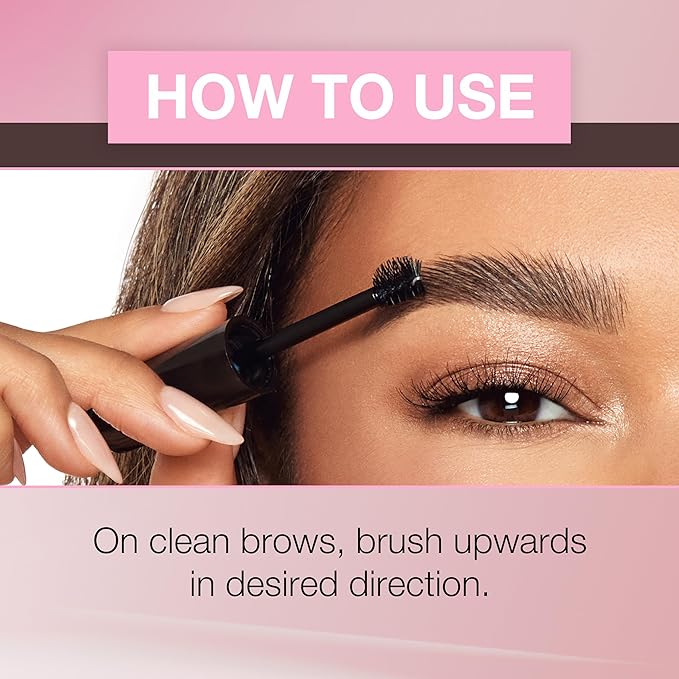 Ardell Brow Glue Dark Brown with Styling Brush ?€? Tinted Eyebrow Gel for Lamination Lift, All-Day Extreme Hold Brow Gel for Defined Brows, 0.35 oz