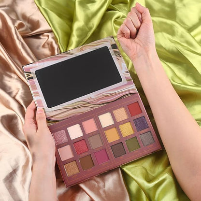 Prism Makeup Matte Eyeshadow Palette Pro 18 Colors Pigmented Shimmer Glitter Eye Shadow Palette, Blendable Long Lasting Waterproof Makeup Cosmetics Halloween Makeup Kit (02# Solitude)