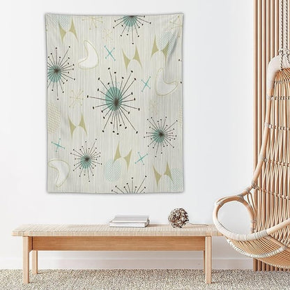 ICMOLYYENLO Boho Medieval Cat Tapestry, Abstract Atomic Starburst Geometric Aesthetic Art Wall Hanging For Bedroom Living Room Dormitory 50x60 Inches