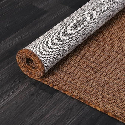 CAMILSON Outdoor Rug 5x7 Modern Area Rugs for Indoor and Outdoor Patios and Porches - Waterproof, Washable, Non-Shedding, Easy-to-Clean Outside Carpet (5 x 7, Solid - Gold)