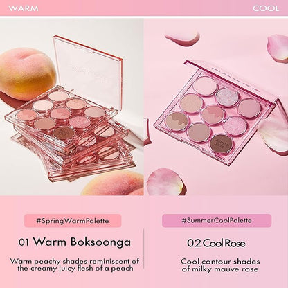 Amuse SEOUL Eye Color Palette 02 COOL ROSE | rose tones | Soft shading, makeup variety of textures, sensuous, vibrant layering, cruelty-free, eco-friendly, vegan