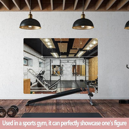 Unbreakable Wall Mirror Full Length,Over the Door Mirror for Bedroom,4Pcs 10inchx10inch Acrylic Mirror Kids,Shatterproof Plexiglass Long Mirrors,Children Non Glass Stick on Mirrors Tiles self adhesive