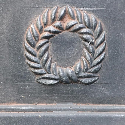 VISIBLE Classic Garden Urn Planter with Pedestal, Black Antique Finish, Cement Fiber Material, Decorative Leaf Pattern, 22 Inch Height, Indoor Outdoor Use, Delivered from Local Warehouse (Black)