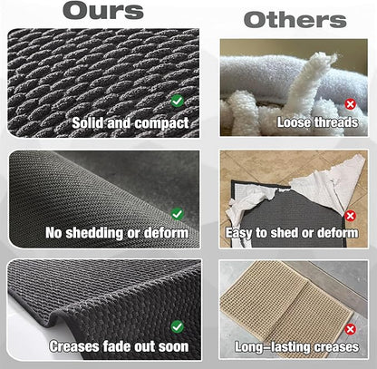 Bathroom Rugs Non Slip Washable, Super Absorbent Thin Bath Mat Small Quick Dry Low Pile Bathroom Rug, Dark Grey 16"x24"