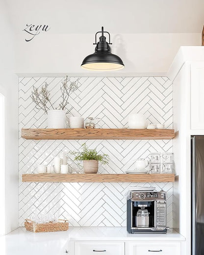 zeyu 11 Inch Modern Gooseneck Barn Light, 1-Light Wall Sconces, Industrial Wall Lantern for Porch, Kitchen, Black Finish, 016-1B BK