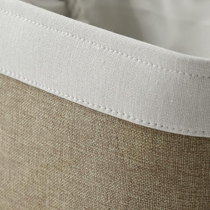 TheWarmHome Storage Basket for Organizing - 16x12x8 inch Large 3 Pack Collapsible Storage Bin for Shelves with Handles, Fabric Storage Cubes for Organizer Cloth Gift Toy Closet (Whiet & Khaki)