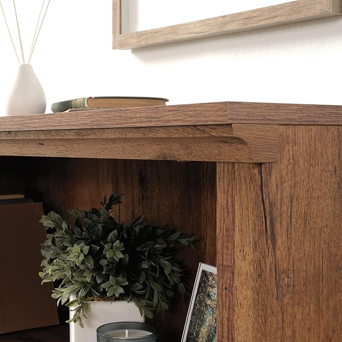 Sauder 3 Tier Book Shelf Wooden Bookcase Multipurpose Bookshelf for Home Office, Living Room, in Vintage Oak