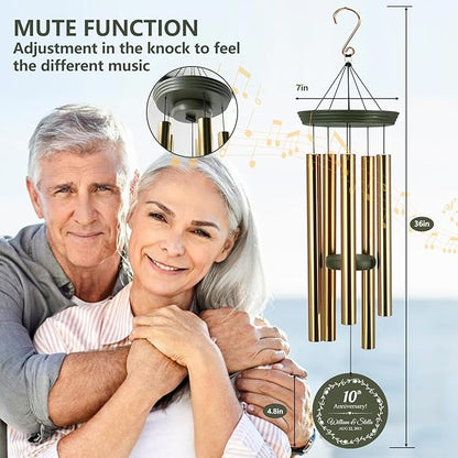 ASTARIN Tree of Life Wind Chimes, Personalized Wind Chimes for 50th Anniversary for Parents Couple, Romantic Idea for Mom Dad Keepsake Gifts