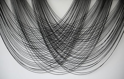 Flber Macrame Wall Hanging Black 59.00" W x 31.00" L Boho Wall Decor Large Boho Yarn Tapestry Living Room Bedroom Home Wall Décor