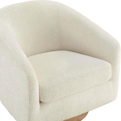 CHITA Swivel Accent Chair Set of 2, FSC Certified Upholstered Fabric Barrel Chair for Living Room, Fully Assembled, Cream