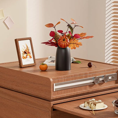 Autumn Artificial Potted Plant Decorations, Maple Leaves, Pinecones, Pumpkins with Black Ceramic Vase for Home,Thankgiving Table Decoration