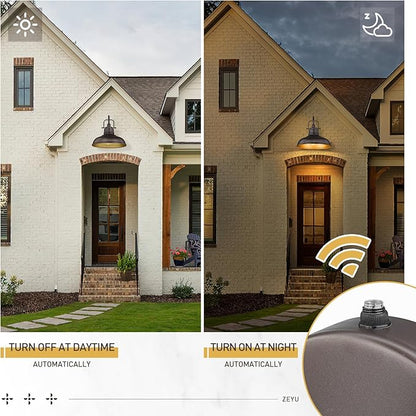 zeyu 18 Inch Vintage Gooseneck Wall Light Fixture, Outdoor Dusk to Dawn Barn Light, Farmhouse Wall Sconce Light for Garden Garage, Oil Rubbed Bronze Finish, 016-1BL-PC ORB