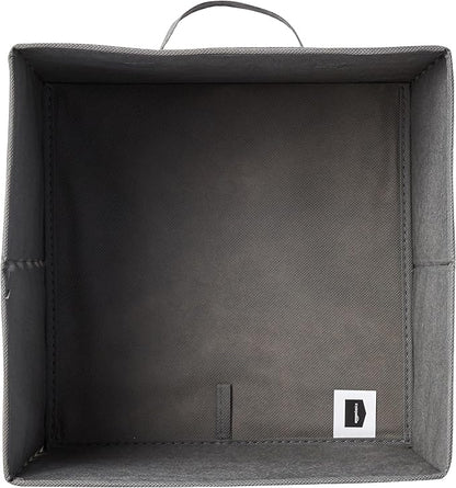 Amazon Basics Cube Organizer Storage Bins Handles, Collapsible Fabric, Pack of 6, 13"x13"x13", White/ Light Grey Stripe