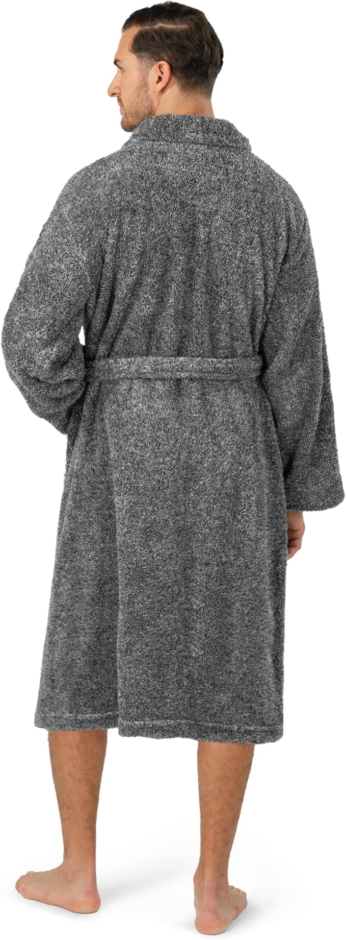 PAVILIA Mens Soft Robe, Plush Fluffy Fleece Bathrobe Men, Long Sherpa Shaggy Spa Robe