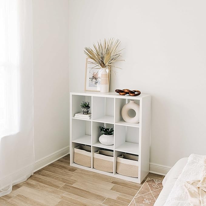 OrganiHaus Woven Storage Baskets for Organizing, Cotton Rope Organizer Bins for Shelves, Closet & Nursery, Dog Toy Basket, Decorative Bins for Toys, Towels & Books - 15x10x9, Light Honey