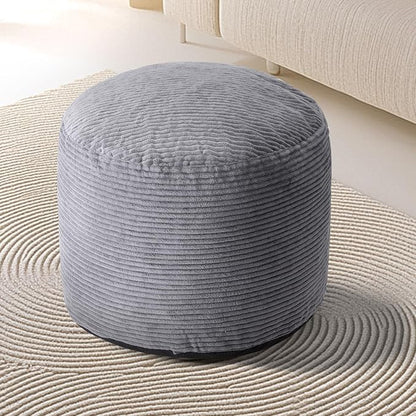 Dual-Size Corduroy Footrest with Hidden Zipper – Ergonomic Memory Foam Ottoman Poufs for Office Desks, Couches & Delicate Floors, Dark Gray 20"x 15"