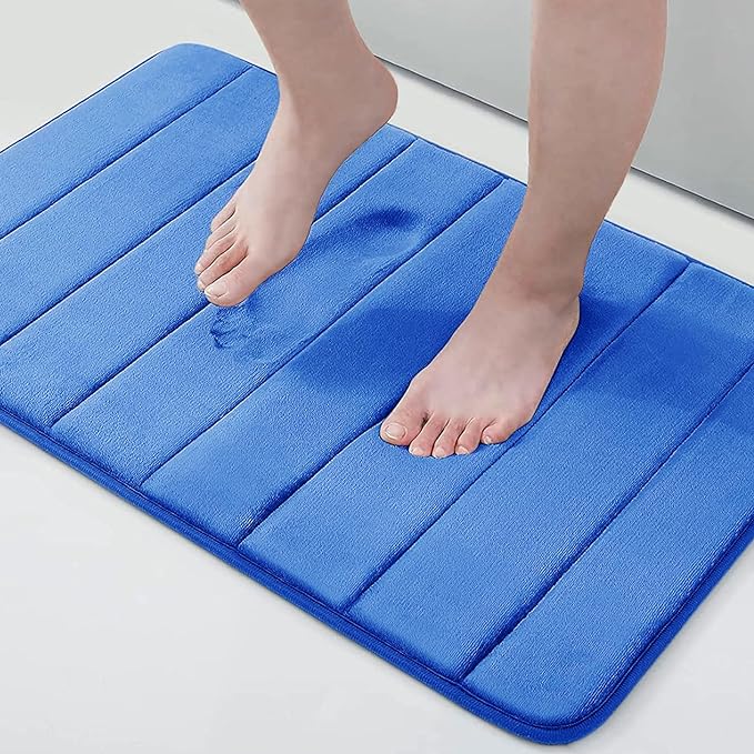 Buganda Memory Foam Bath Mat, 30" x 20", Ultra Soft and Non-Slip Bathroom Rugs, Water Absorbent and Machine Washable Bath Rug for Bathroom, Shower, and Tub, Royal Blue