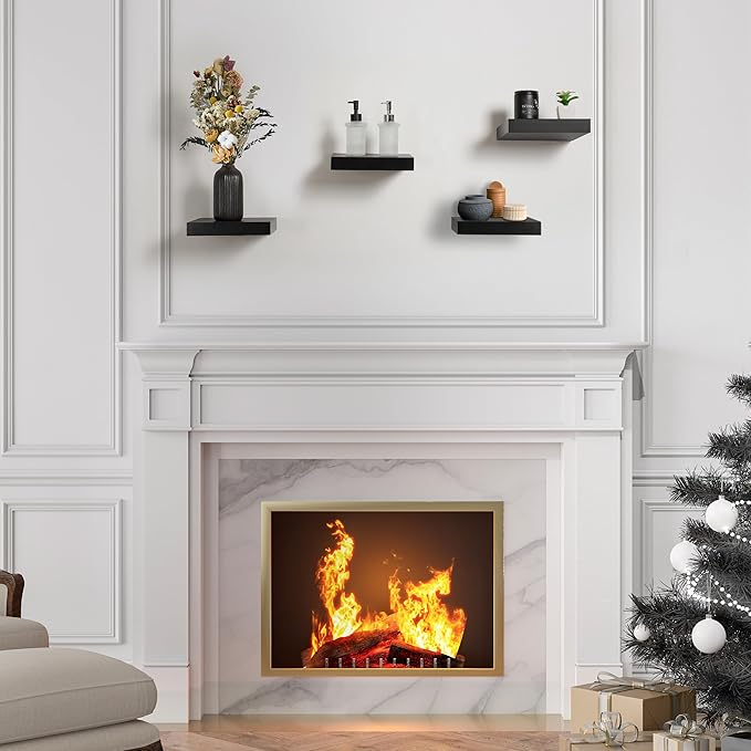 Sorbus Square Floating Shelf for Wall - 4 Small Shelves with Invisible Mounting Brackets for Living Room Decor, Bedroom, Bathroom Decor, Home & Kitchen - 9" Wall Shelf to Display Photos Trophies