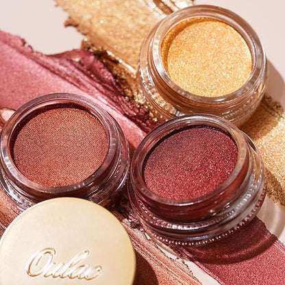 Oulac Gold Cream Eyeshadow - Highly Pigmented Natural Sombra de Ojos, Waterproof & Long Lasting with Moisturizing Formula, Shimmer Glitter Eye Makeup, 6g (21)
