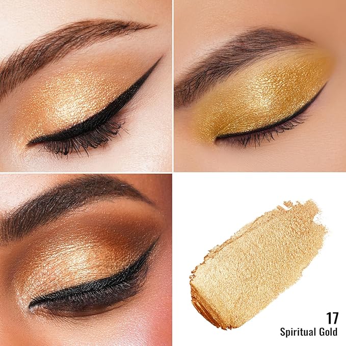 Oulac Gold Cream Eyeshadow - Highly Pigmented Natural Sombra de Ojos, Waterproof & Long Lasting with Moisturizing Formula, Shimmer Glitter Eye Makeup, 6g (21)