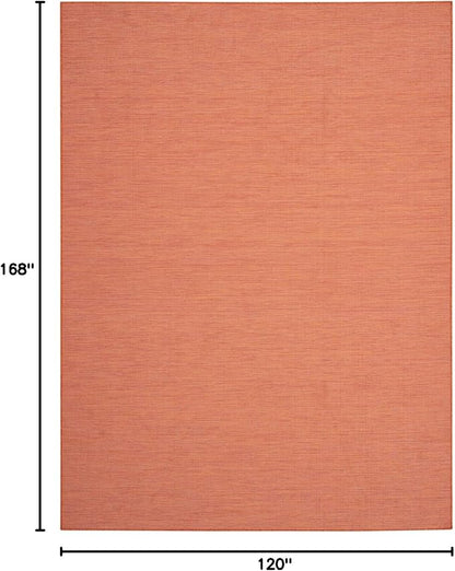 Nourison Home Positano Indoor/Outdoor Terracotta 10' x 14' Area Rug, Easy Cleaning, Non Shedding, Bed Room, Living Room, Dining Room, Backyard, Deck, Patio (10x14)